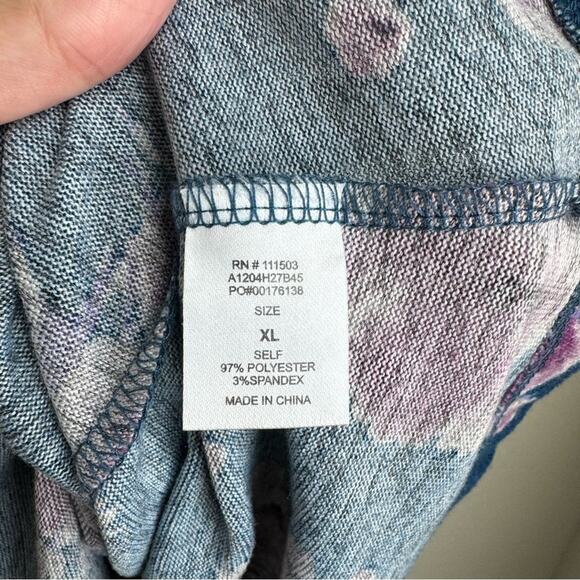 Charming Charlie Knit Floral Dress Blue Purple Wrap - Picture 6 of 9